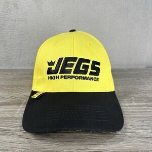Jegs High Performance Racing Hat / Cap Adjustable Back Yellow / Black New